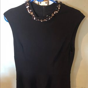 Black Dress with rhinestone collar. Size 8.